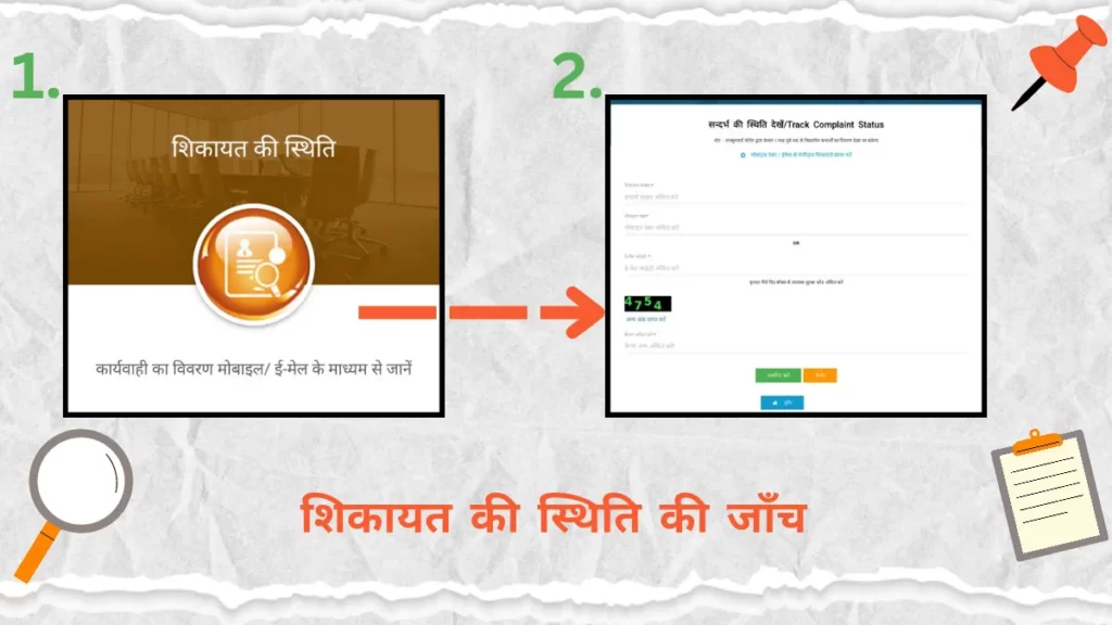 शिकायत की स्थिति की जाँच कैसे करें